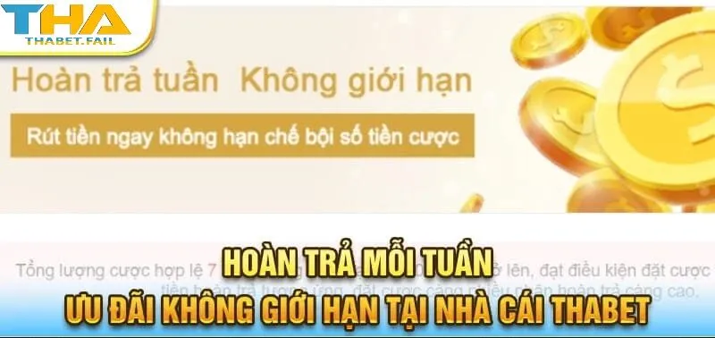 trang chủ 538 Hoàn trả mỗi tuần tại Thabet – giúp bạn yên tâm cá cược mà không phải lo lắng về vốn!